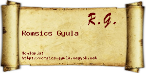 Romsics Gyula névjegykártya