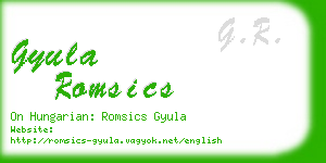gyula romsics business card